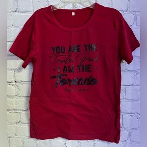 Yellowstone Burgundy Printed Round Neck Short Sleeve T-Shirt Size Small